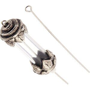 5 Jewelry Designer Darice Fillable Pendant Kit: Tube with  Silver Leaf Caps NIP